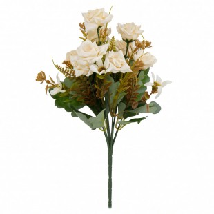 Buchet trandafiri artificiali crem 36 cm